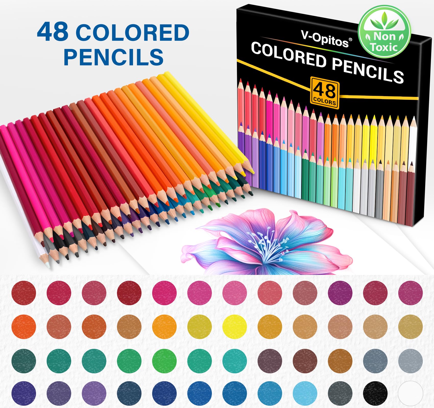 V-Opitos pre-sharpened coloring pencils ready to use for instant creativity.