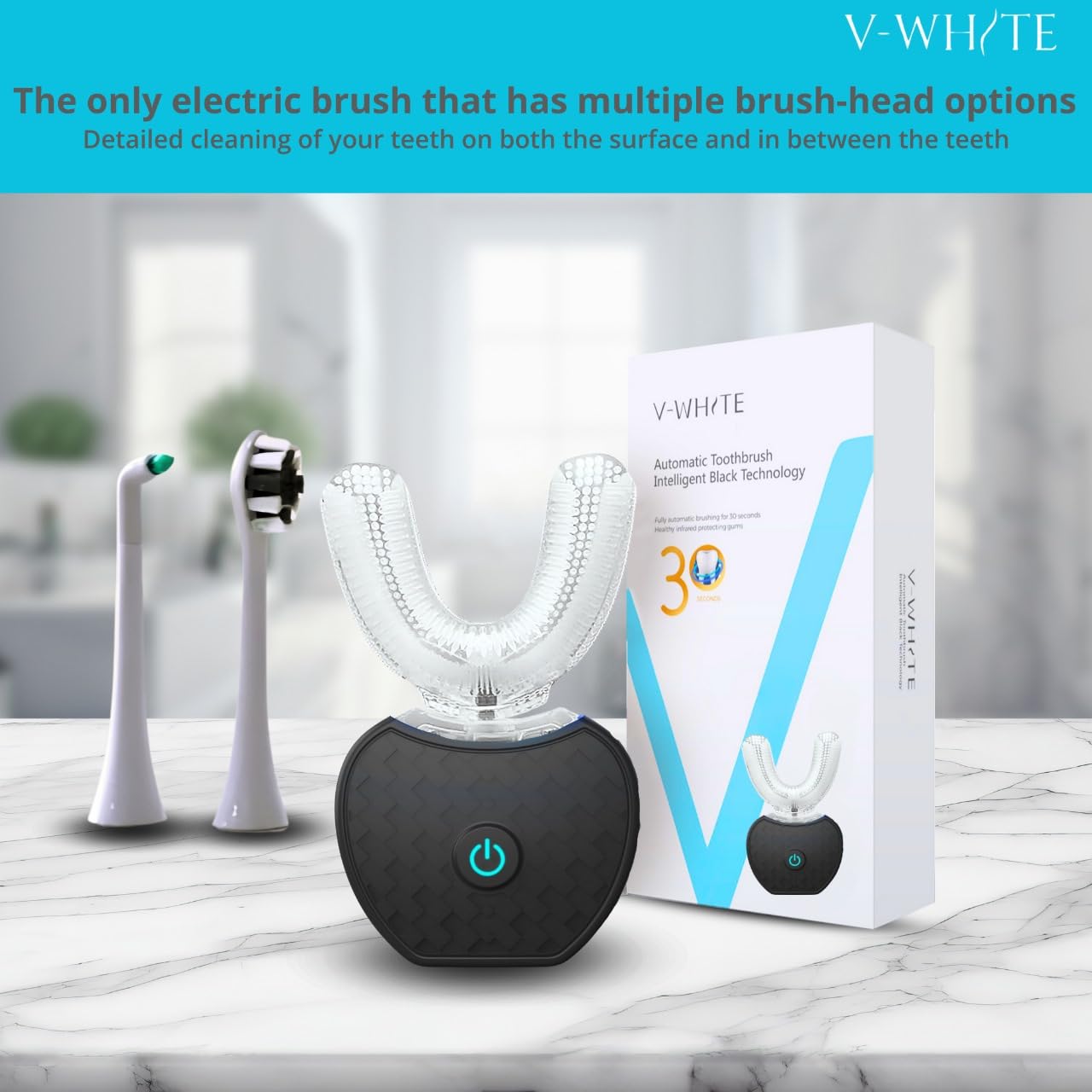 V-WHITE wireless charging dock shows cord-free power for daily use.