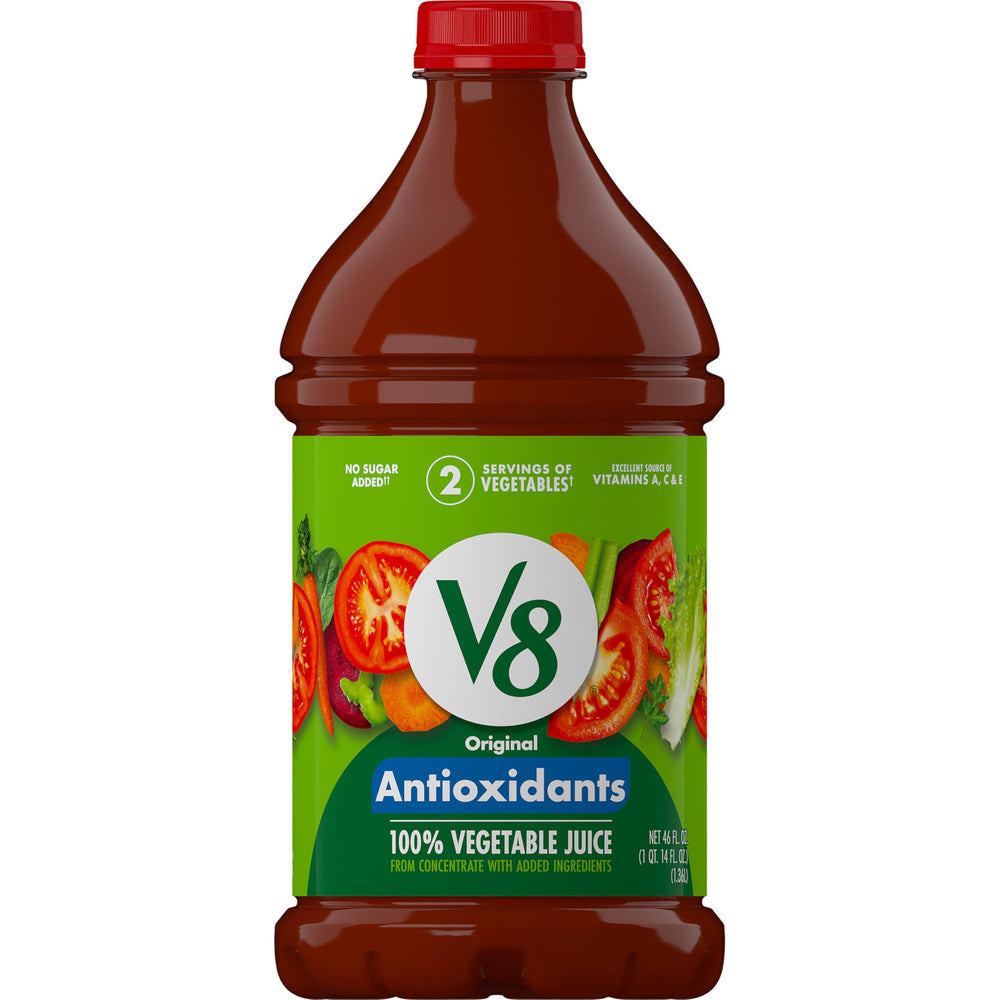 V8 Antioxidants Original bottle 46 oz for a savory veggie boost