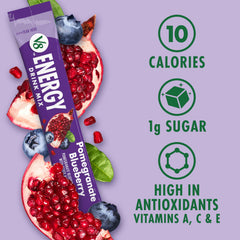 V8 Energy delivers 80 mg caffeine per serving for steady alertness.