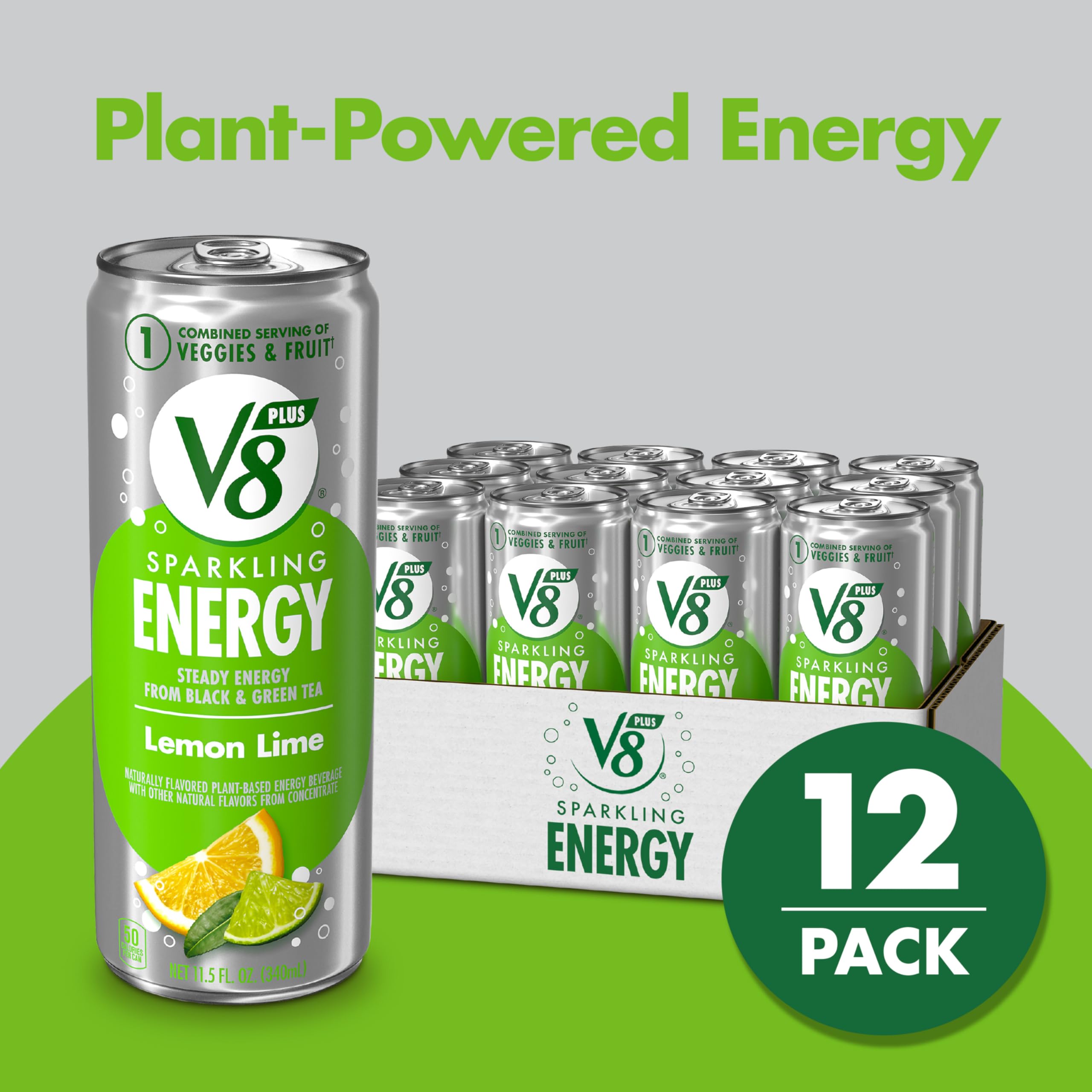 Lightly carbonated V8 Energy with crisp taste and lift