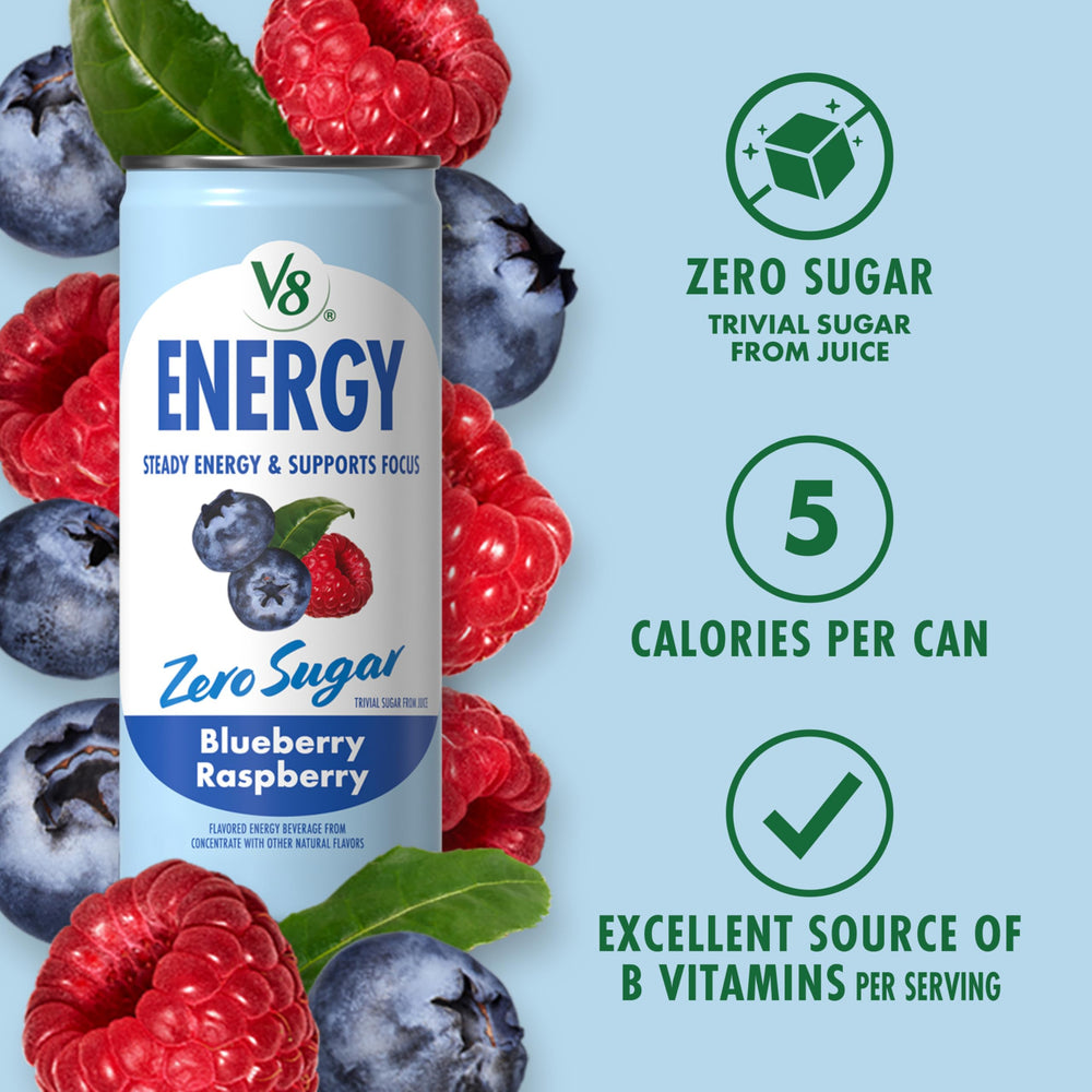 V8 Energy served in a mocktail-style glass for versatile enjoyment.