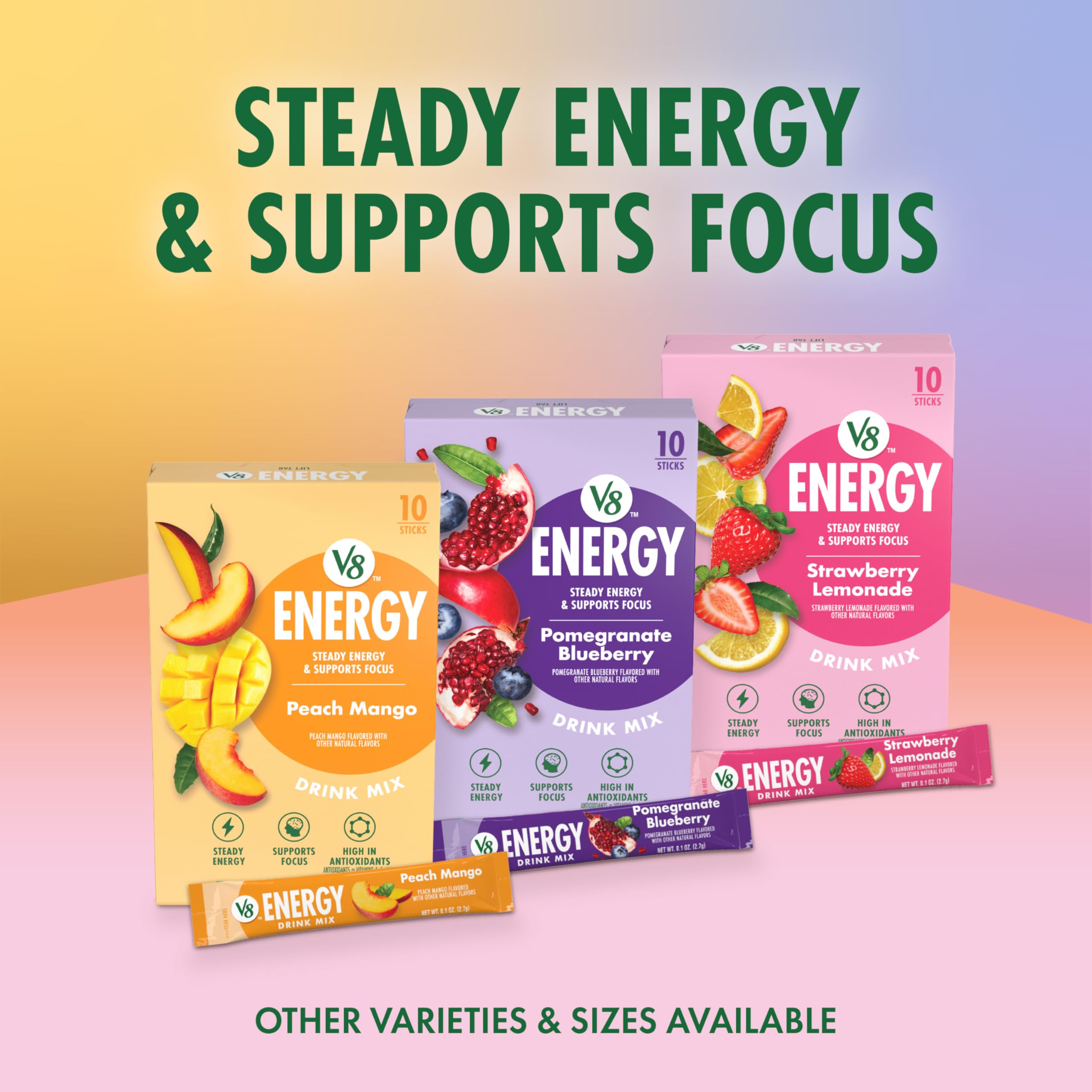 V8 Energy on-the-go use case: mix, sip, and refresh during busy days.