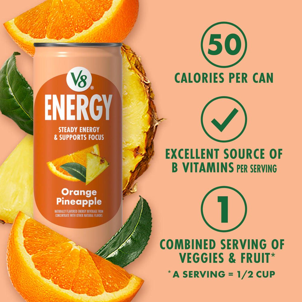 V8 Energy Orange Pineapple adds flavor to mocktails.
