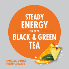 V8 +Energy orange pineapple 12-pack box on shelf for convenient plant-powered energy.