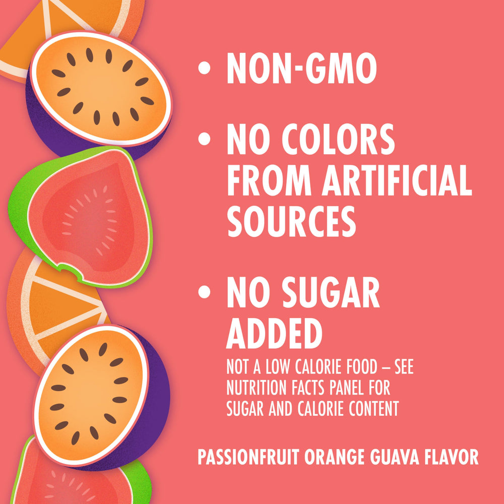 V8 +ENERGY passionfruit orange guava six-pack display for grab-and-go energy