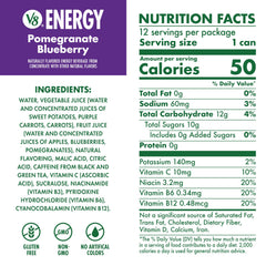 V8 Energy can front showing bold pomegranate blueberry flavor