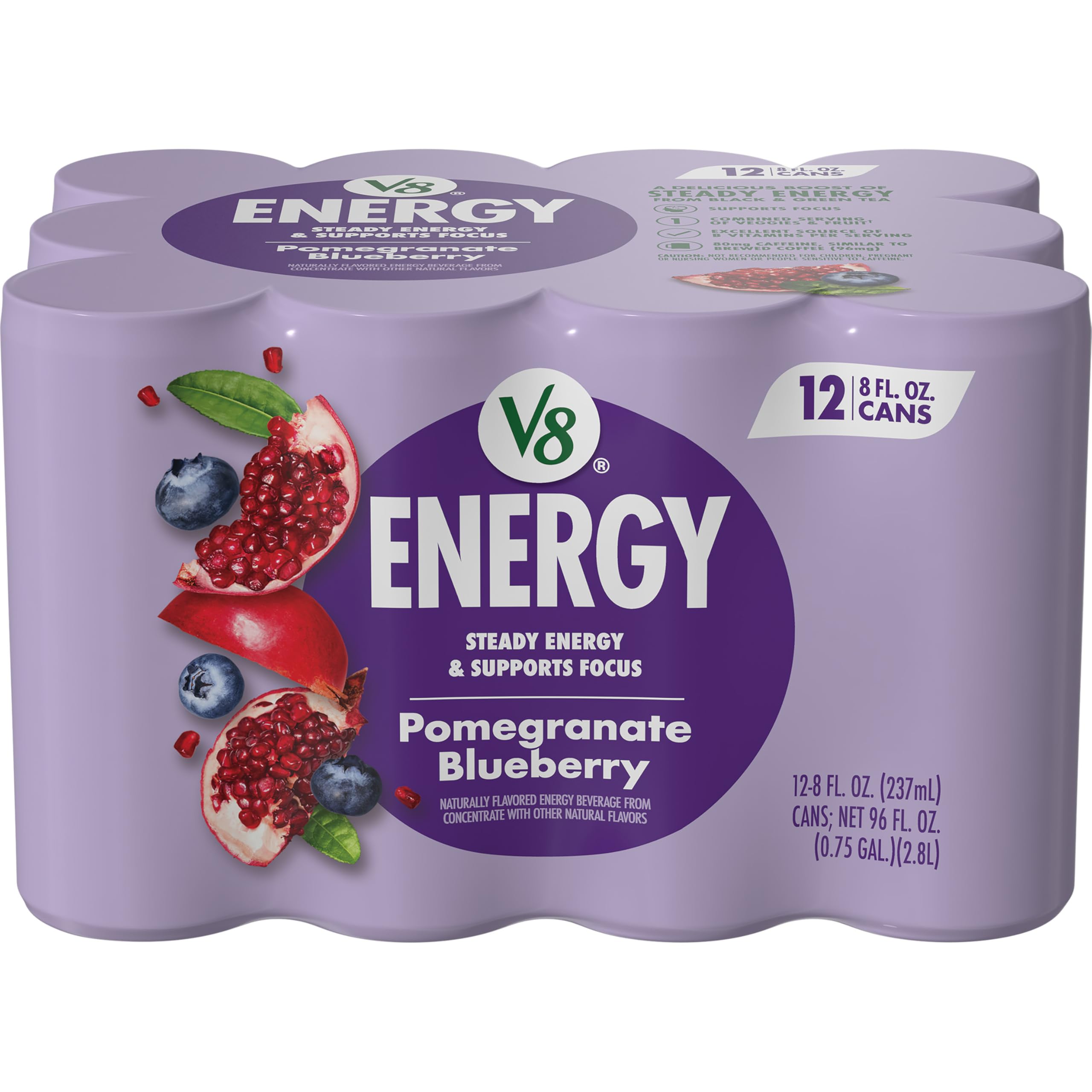 V8 Energy Pomegranate Blueberry 12-pack for on-the-go refreshment