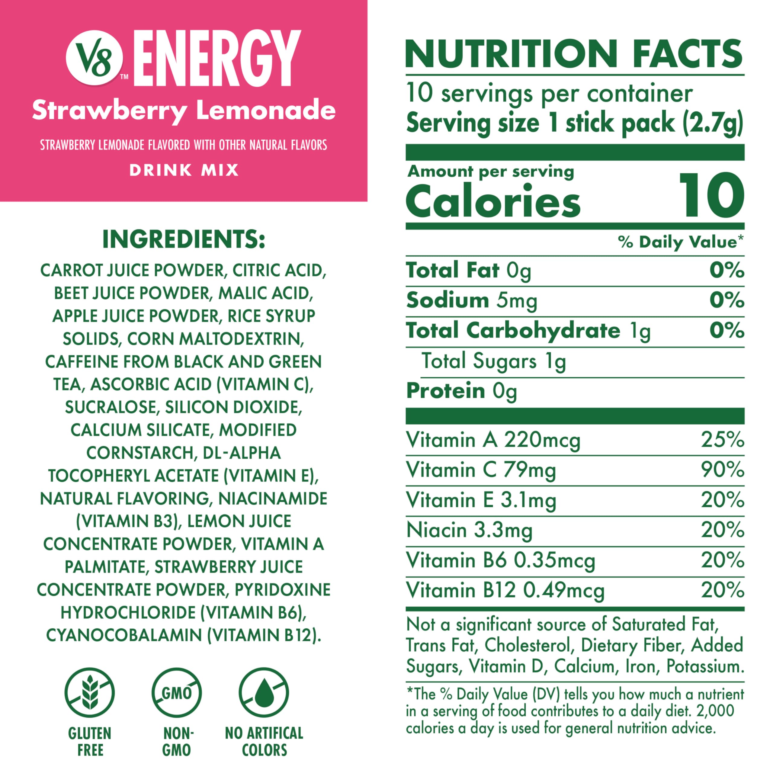 V8 Energy powder mix being measured for quick, easy preparation.