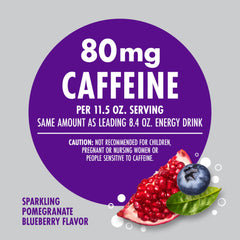 V8 +Energy ingredients label close-up, non-GMO and gluten-free beverage.