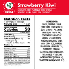 V8 +Energy Sparkling Strawberry Kiwi being poured for a refreshing energy lift.