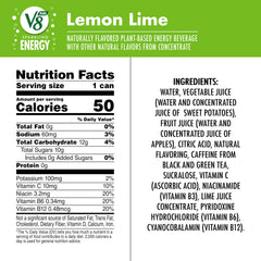 Tea-based caffeine boost in V8 Energy from black and green tea
