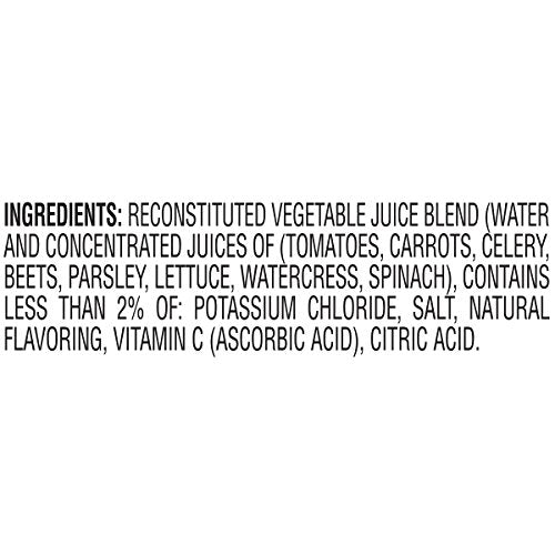 Pour-and-serve glass of V8, ideal after workouts for a veggie boost.