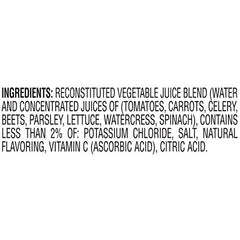 Pour-and-serve glass of V8, ideal after workouts for a veggie boost.