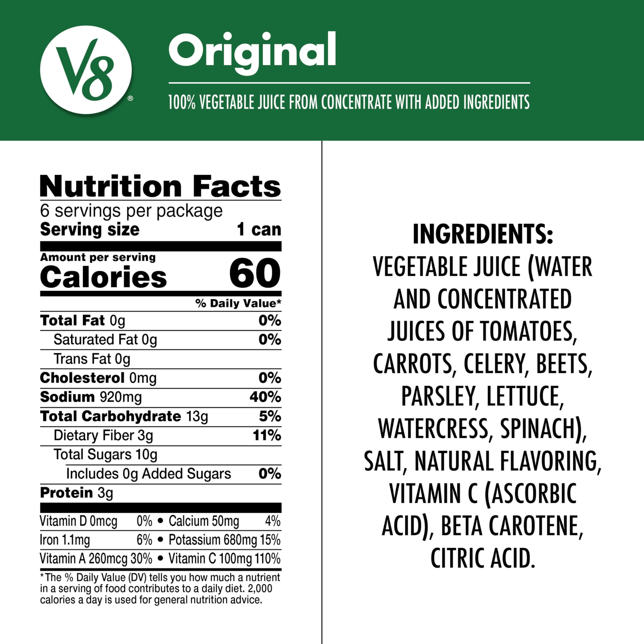V8 Original 24-pack display, pantry-friendly veggie boost for busy days