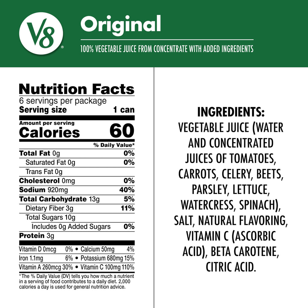 V8 Original 24-pack display, pantry-friendly veggie boost for busy days