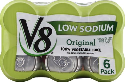 V8 Original can with nutrition panel visible showing vitamins A and C