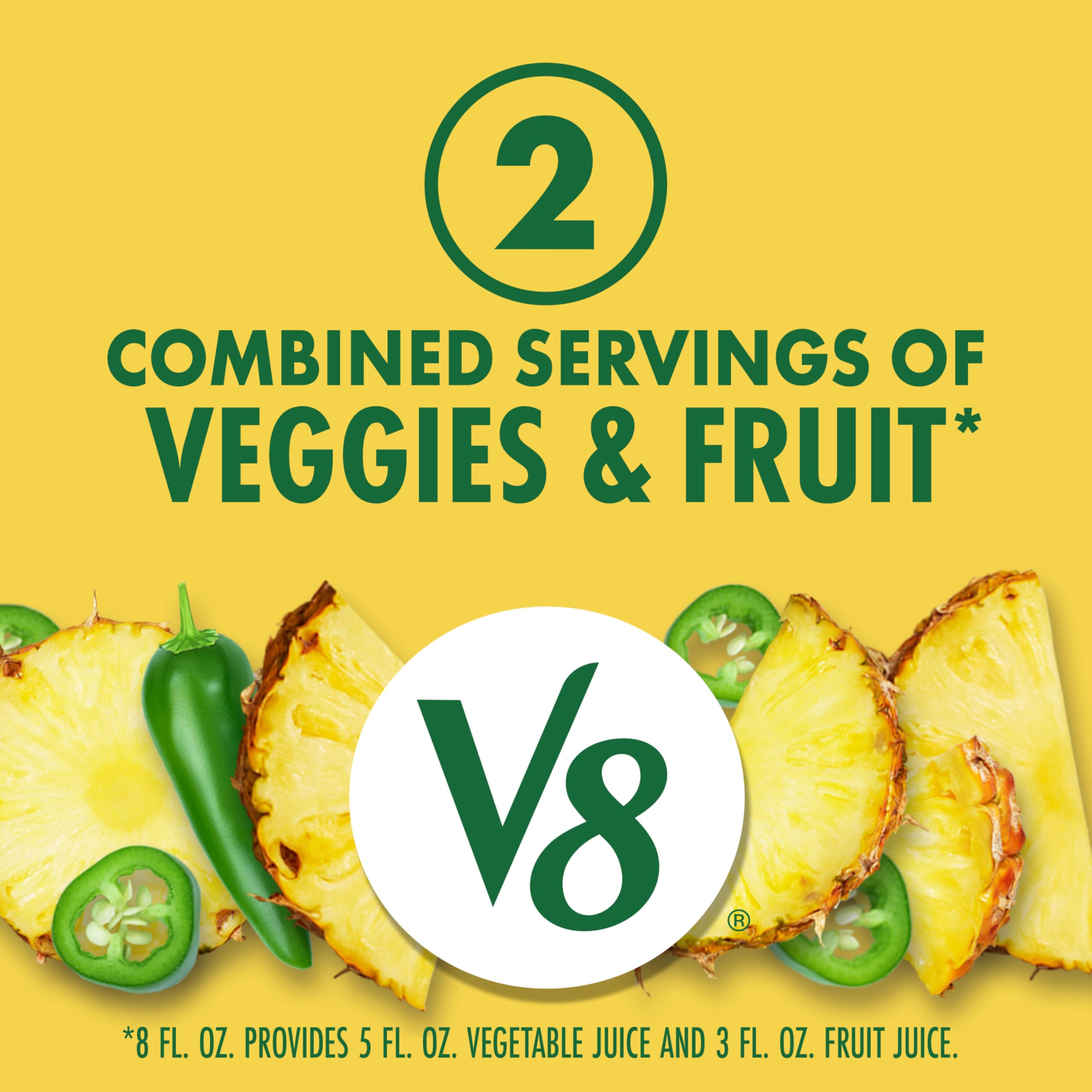 V8 Pineapple Jalapeno glass pour capturing refreshing post-workout juice