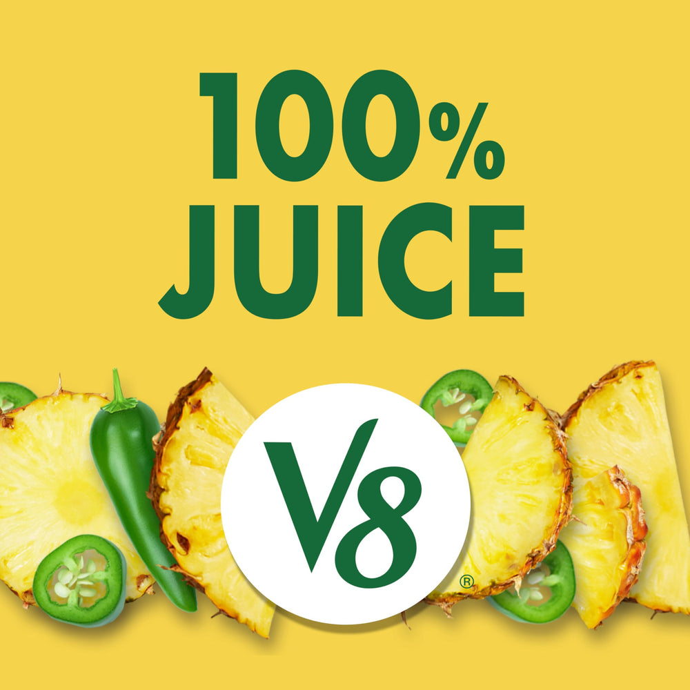 V8 Pineapple Jalapeno ingredients visual showing juice blend for nutrition