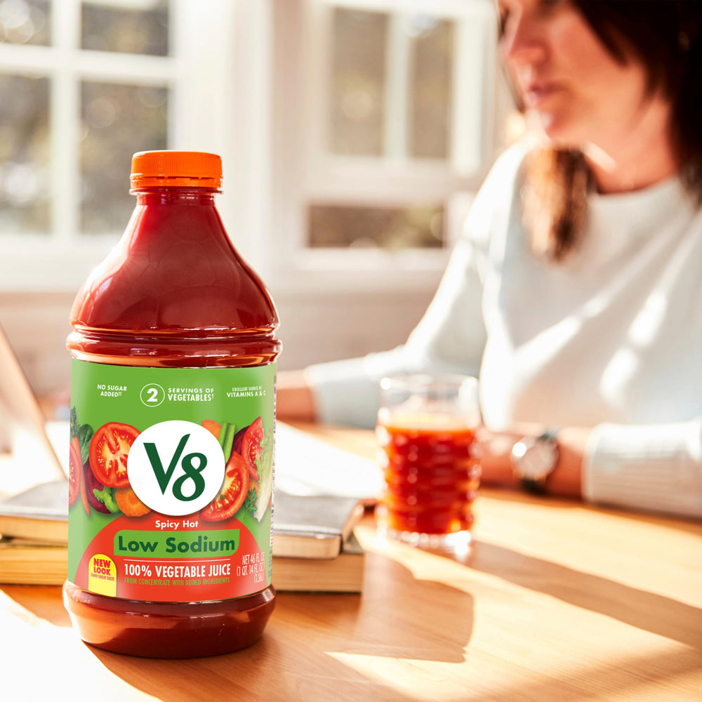 V8 veggie juice as a marinade and flavor boost for recipes.