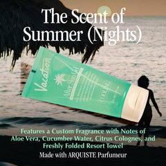 VACATION After Sun Gel texture demonstrating quick absorption and non-sticky feel