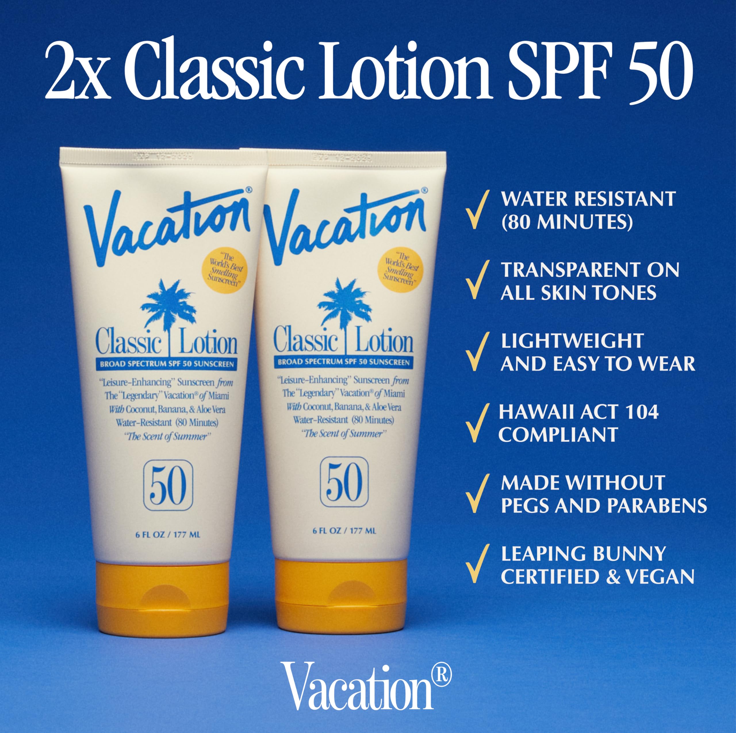 VACATION Classic Lotion being rubbed in for lightweight hydration.