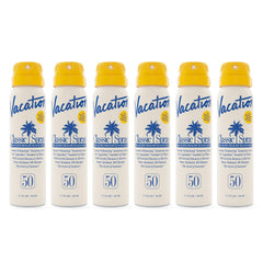 Vacation Mini Classic Sunscreen Spray front view highlights compact travel size for on-the-go protection.