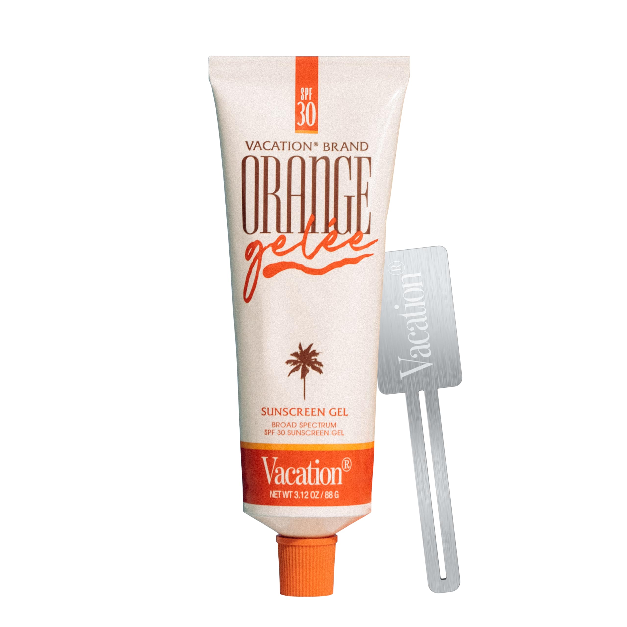 Vacation Orange Gelée bottle pour shows smooth, even coverage for all skin tones.