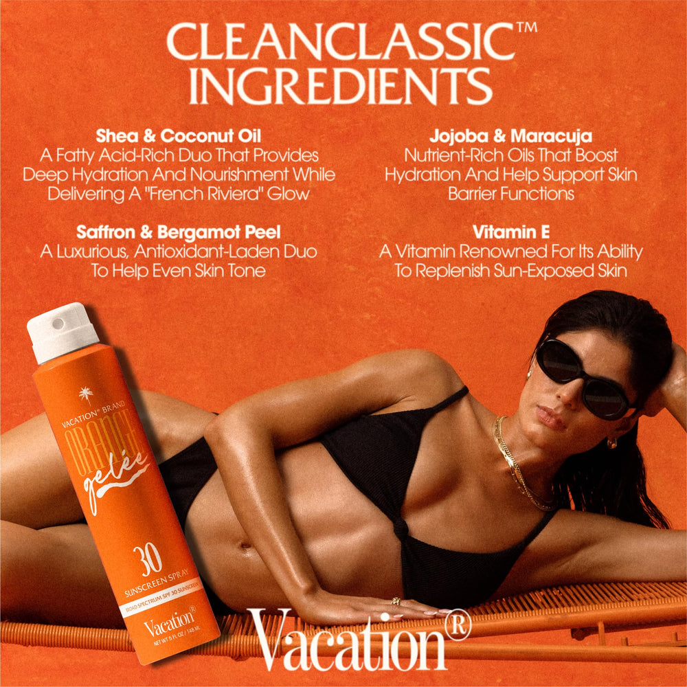 Vacation Orange Gelée dermatologist-tested label indicating product safety