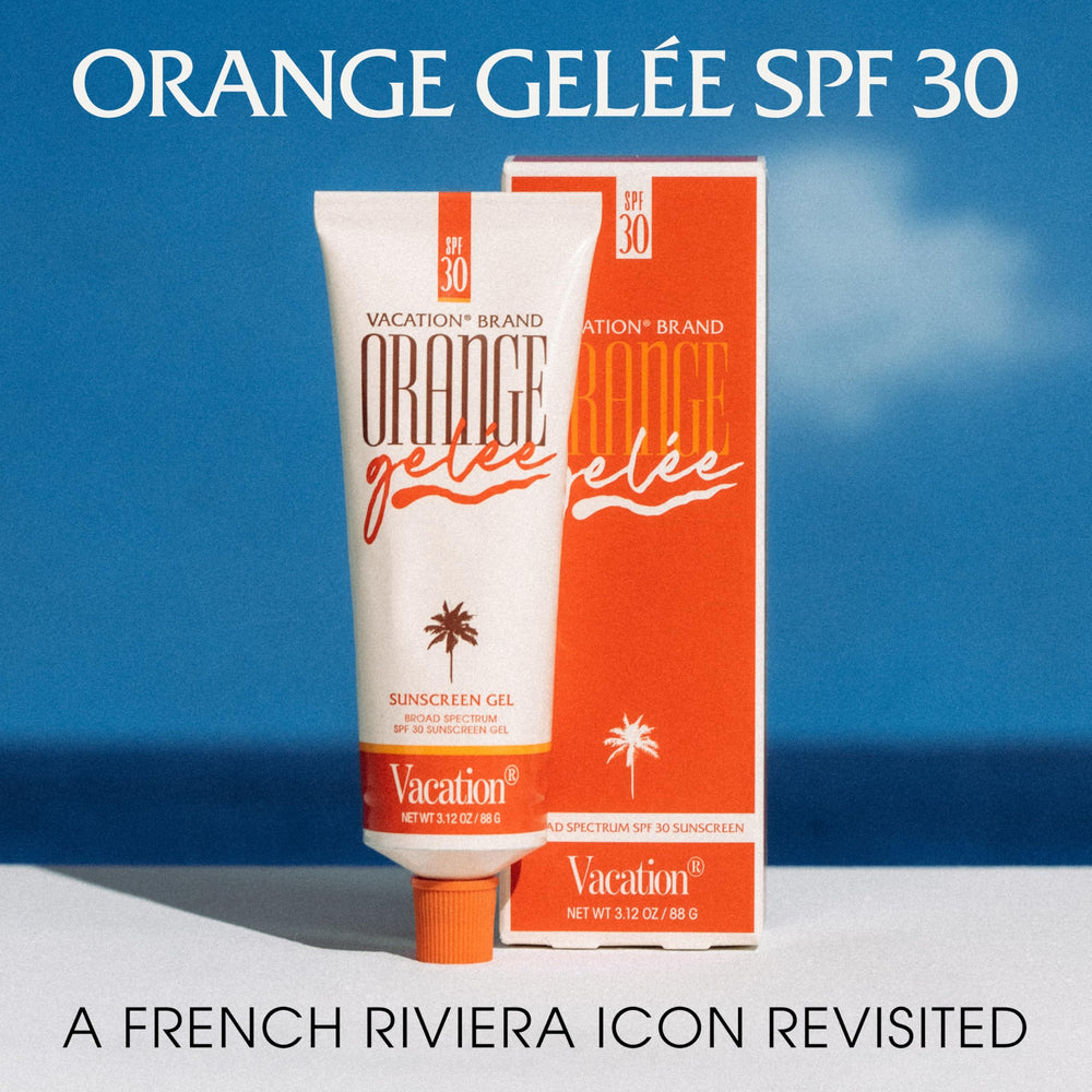 Vacation Orange Gelée SPF 30 offers mineral-oil-free protection with radiance.