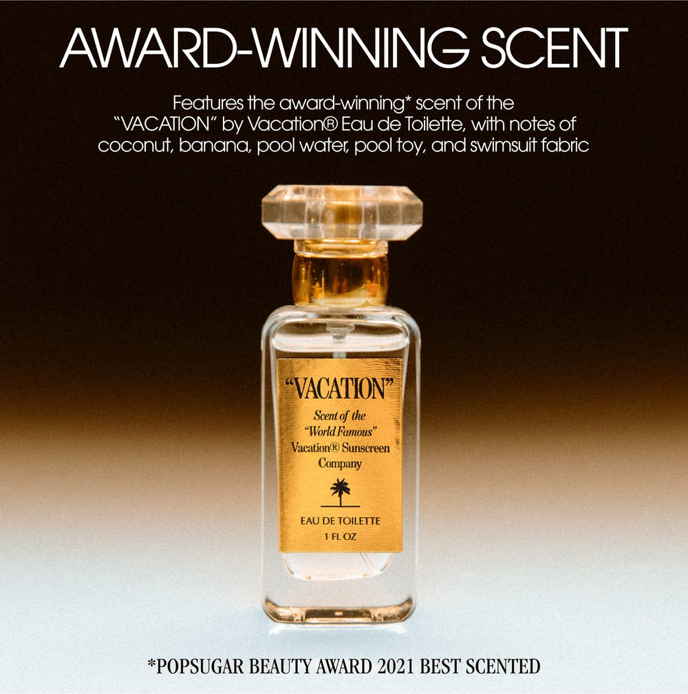 Gold mica particles in VACATION Shimmer Oil create sun-kissed highlights