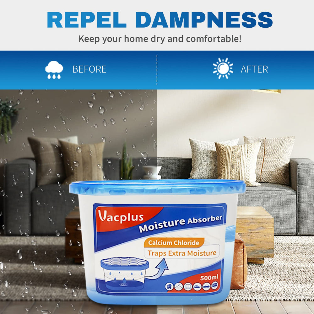 Vacplus calcium-chloride core powering rapid moisture capture