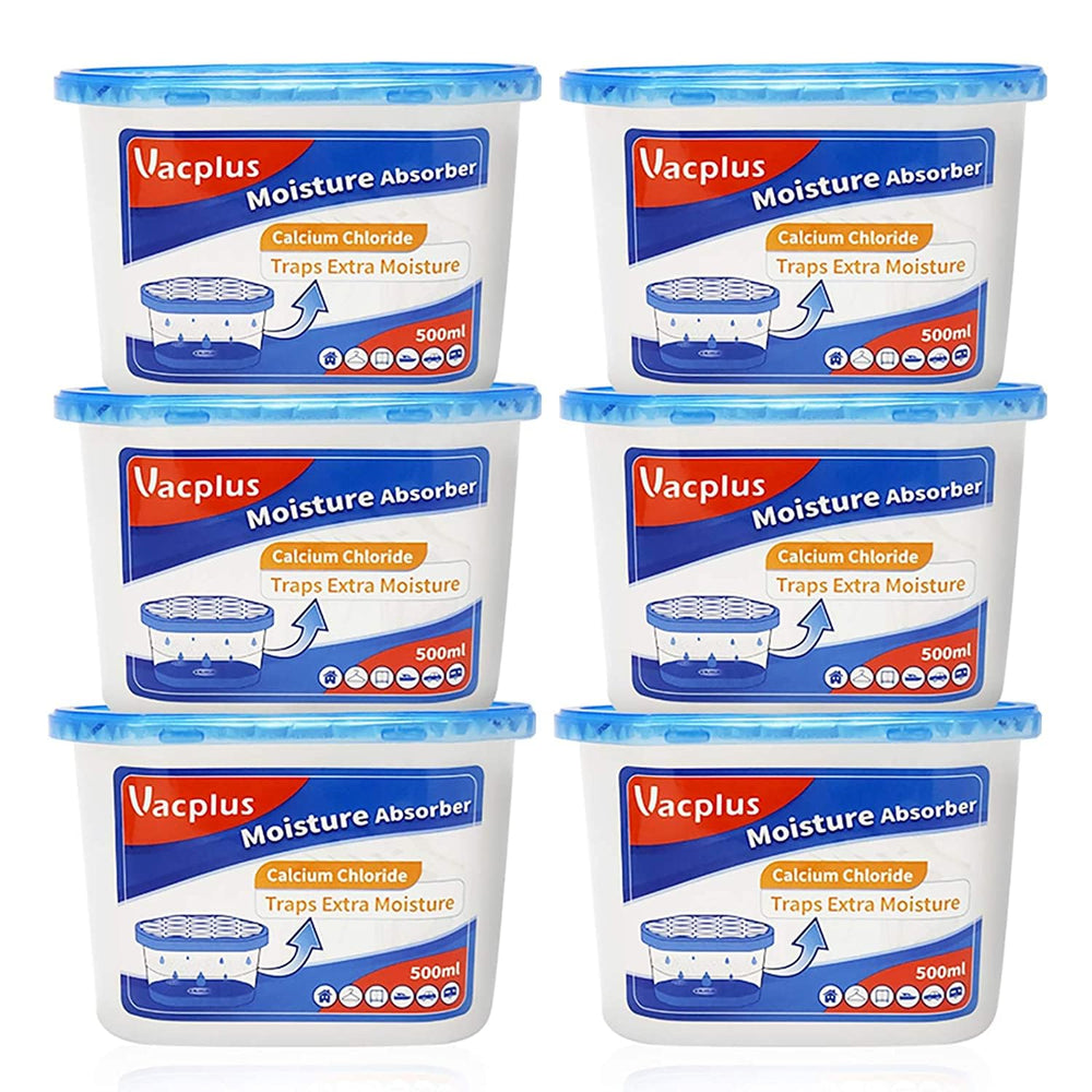 Vacplus moisture absorber in bathroom box capturing excess moisture for a drier air