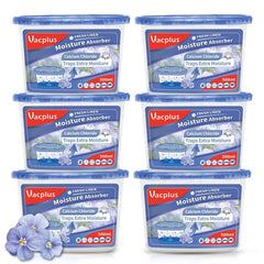 Vacplus moisture absorbers in a bathroom cabinet with fresh linen scent