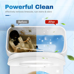 Vacplus safe-on-pipes label shows compatibility with all toilet components.