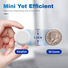 Vacplus tablet dissolving in water releasing bleaching power