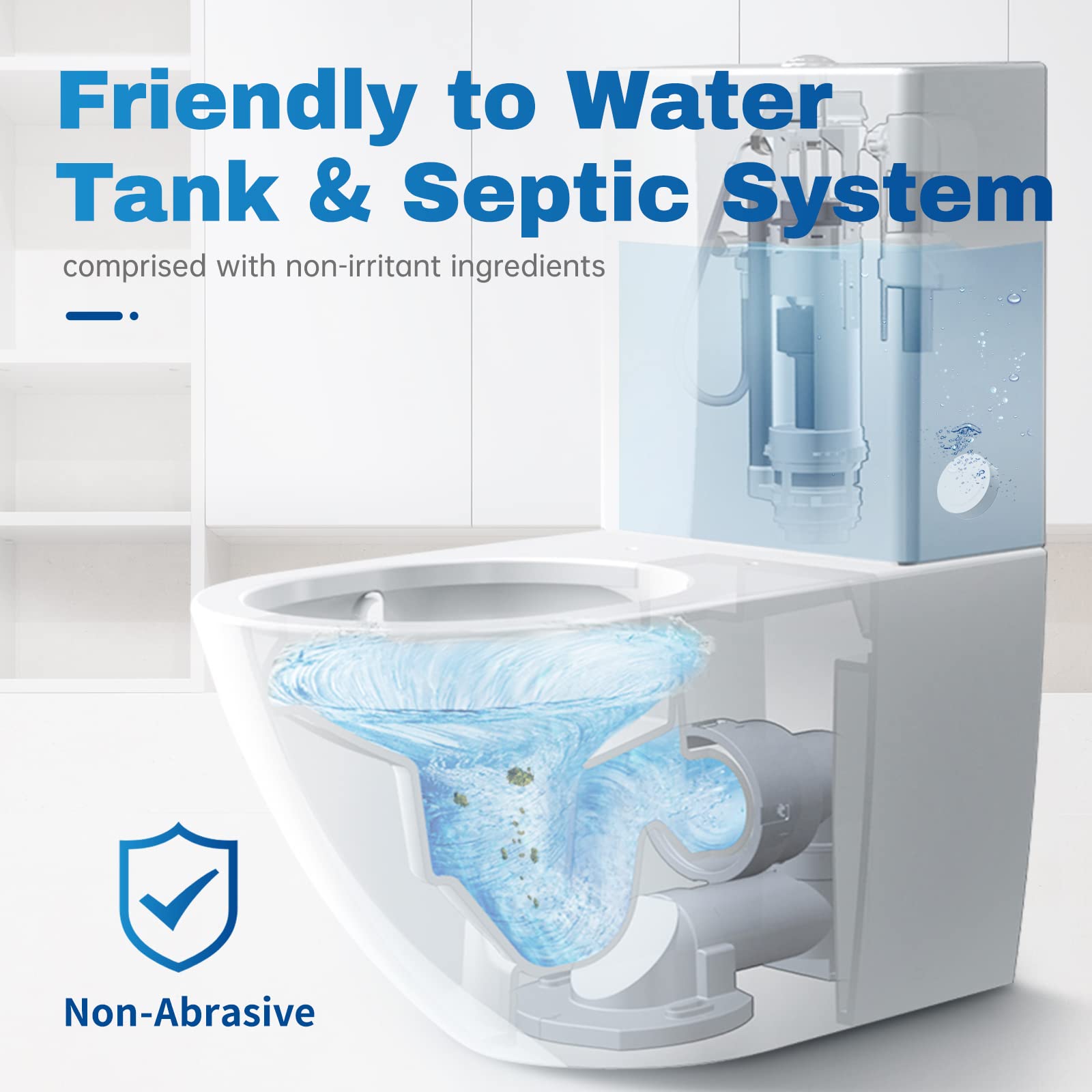 Vacplus tablet in tank during use demonstrates simple routine