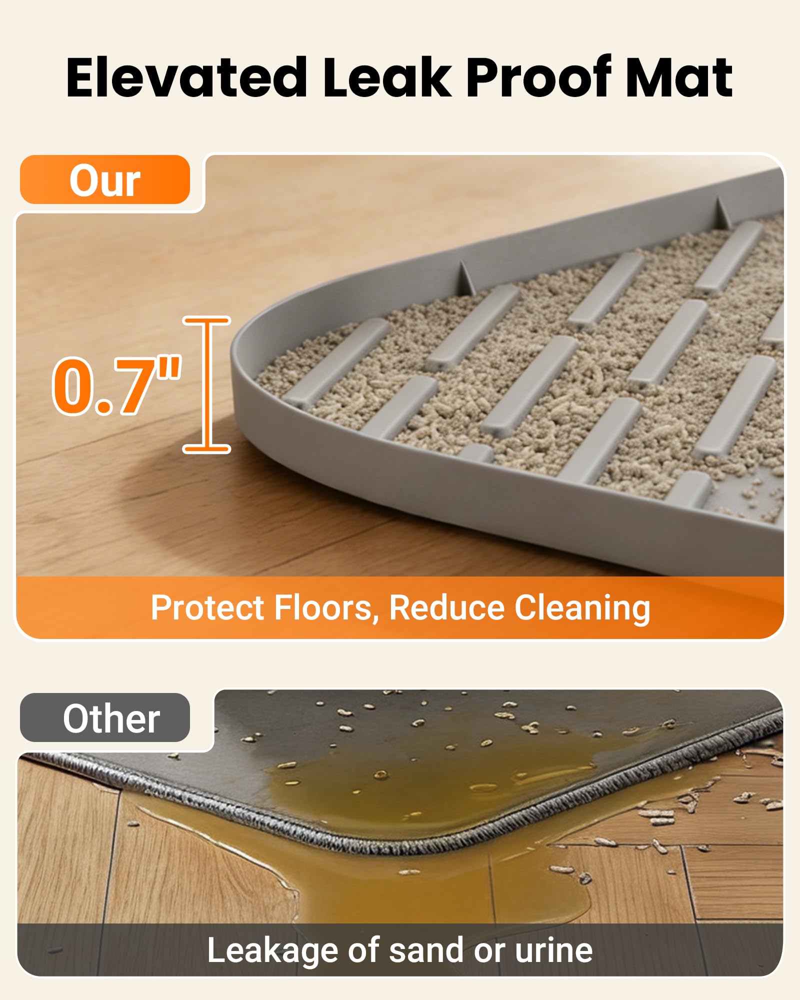 Vacqueen mat features a drainage outlet for quick moisture removal and cleaning.