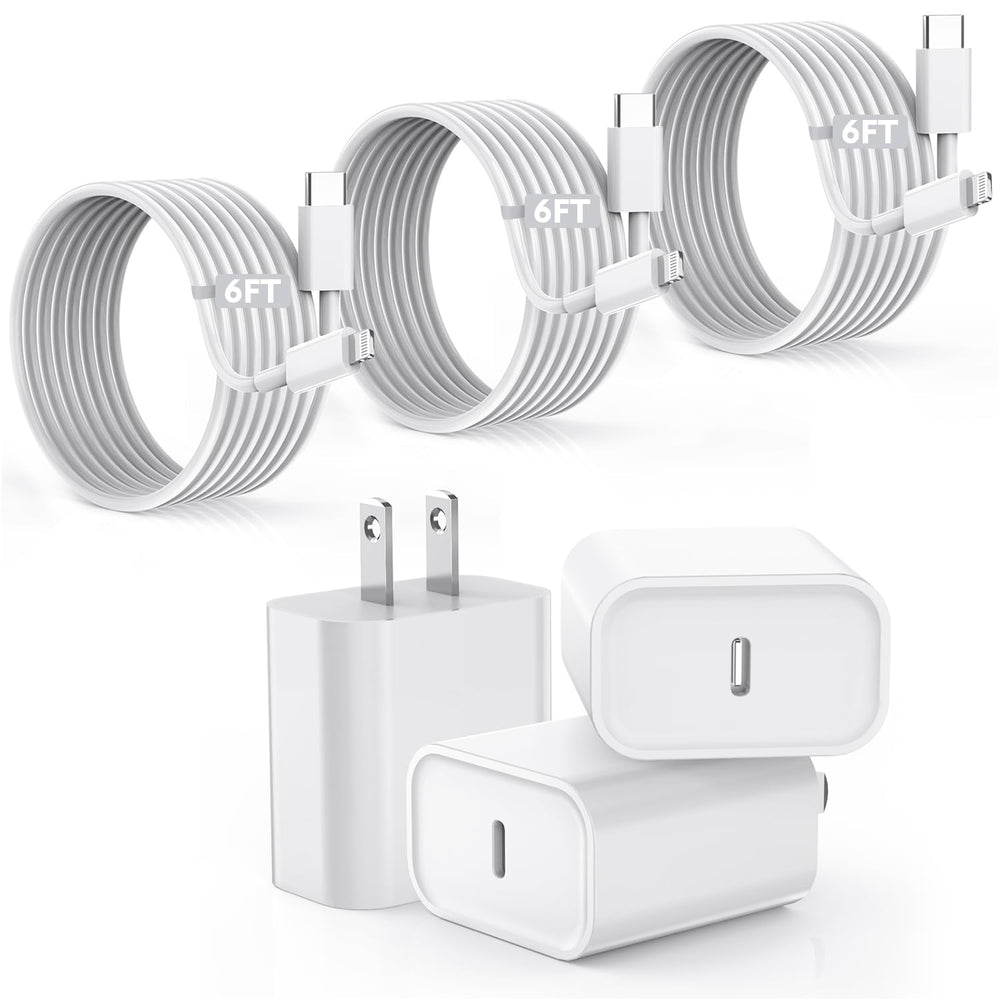 Vagavo fast charger with USB-C to Lightning cable, 6ft, ideal for quick iPhone top-ups.