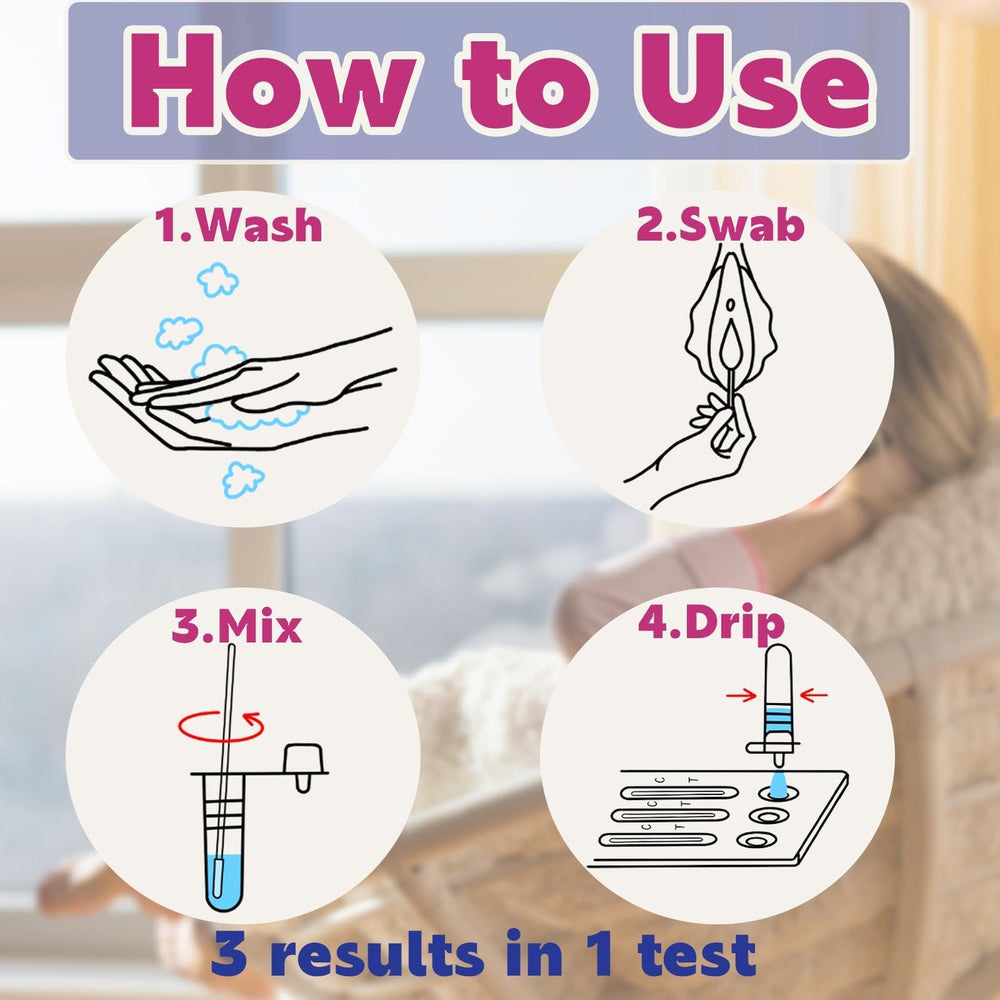 Vaginitis Test Kit sterile swab for comfortable self-collection.