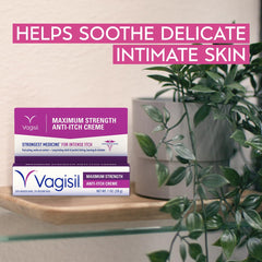Vagisil cream packaging shows a convenient pack of four.