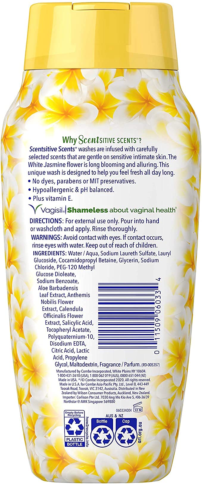 Dye-free, hypoallergenic Vagisil formula; gynecologist-tested for sensitive users.