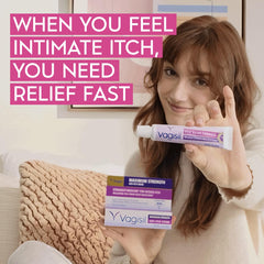 Vagisil Odor Block technology graphic indicates odor control benefits.