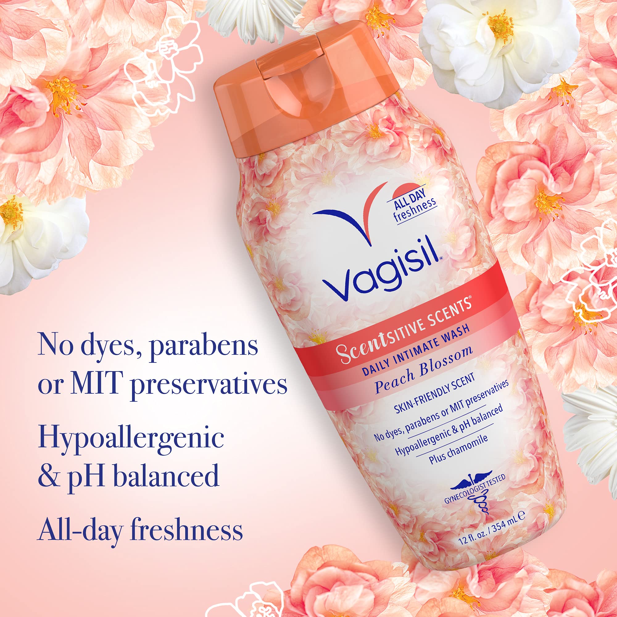 Vagisil Peach Blossom triple-pack indicates value and consistent care
