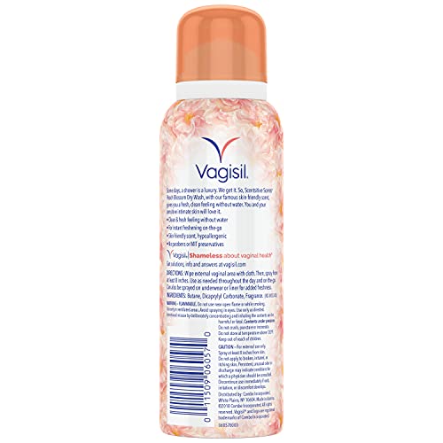 Vagisil Scentsitive Scents dry wash mist for waterless cleansing after workouts.