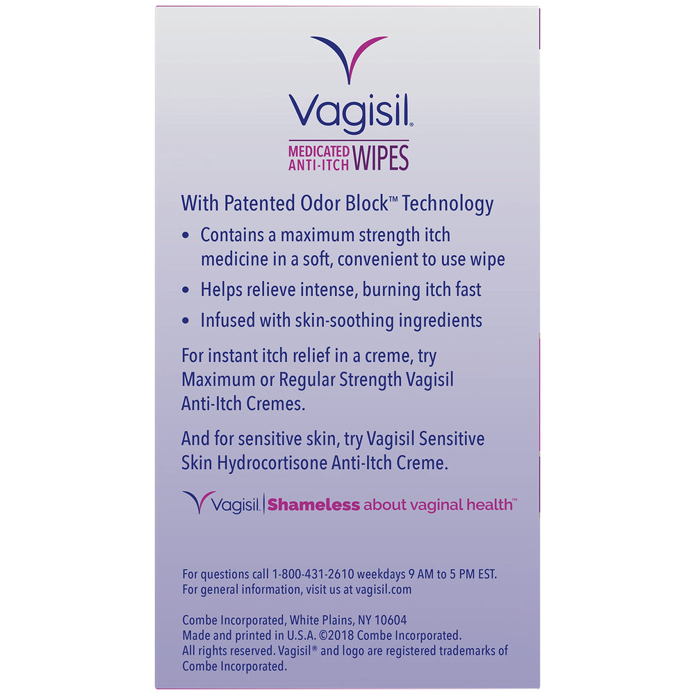 Vagisil Wipes discreet, portable pack for travel and daily use