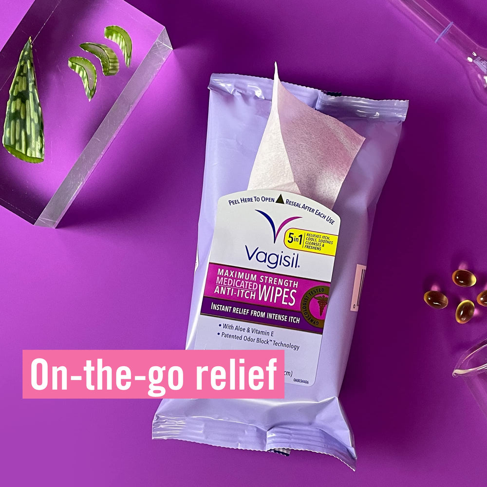 Vagisil skin-soothing vitamins E, A and D for comfort