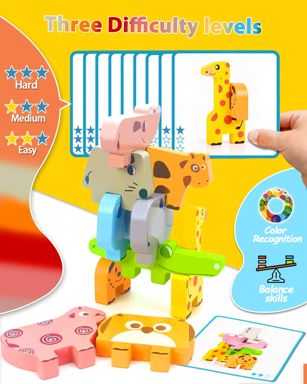 Vaiheng wooden animal blocks: puppy block encouraging imagination and problem-solving during play.