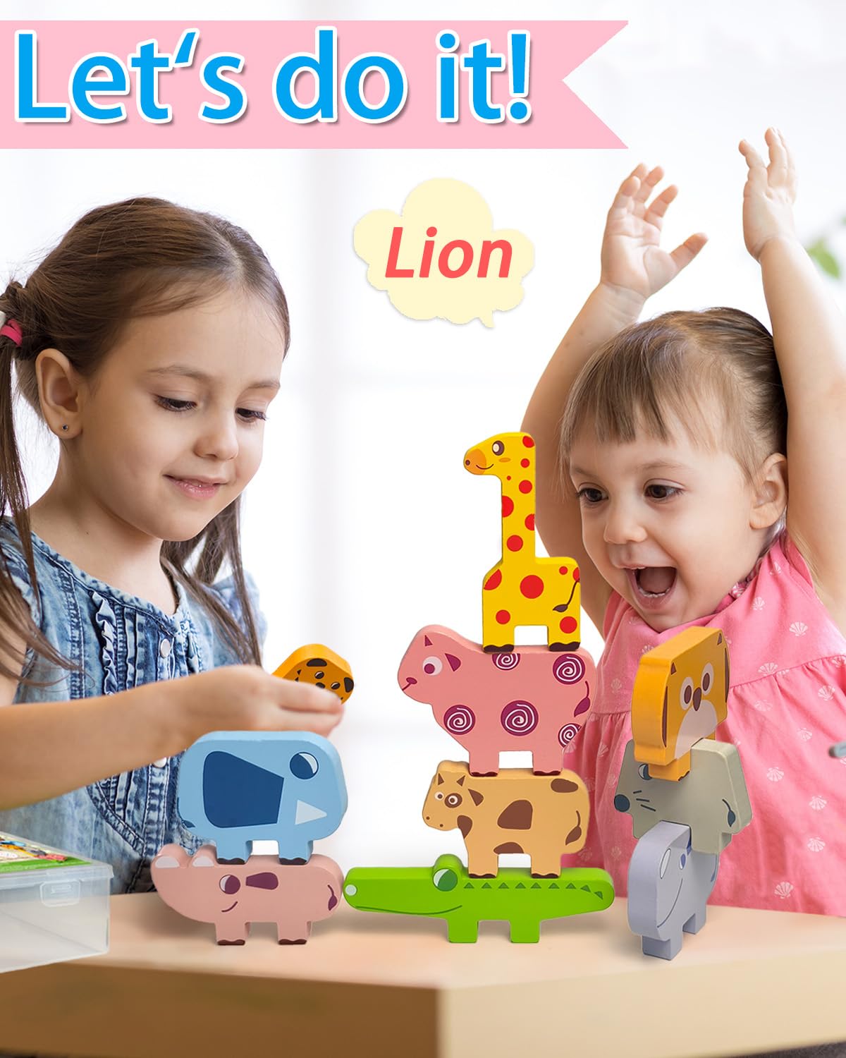 Vaiheng wooden animal blocks: sheep block for fine motor play and sorting.