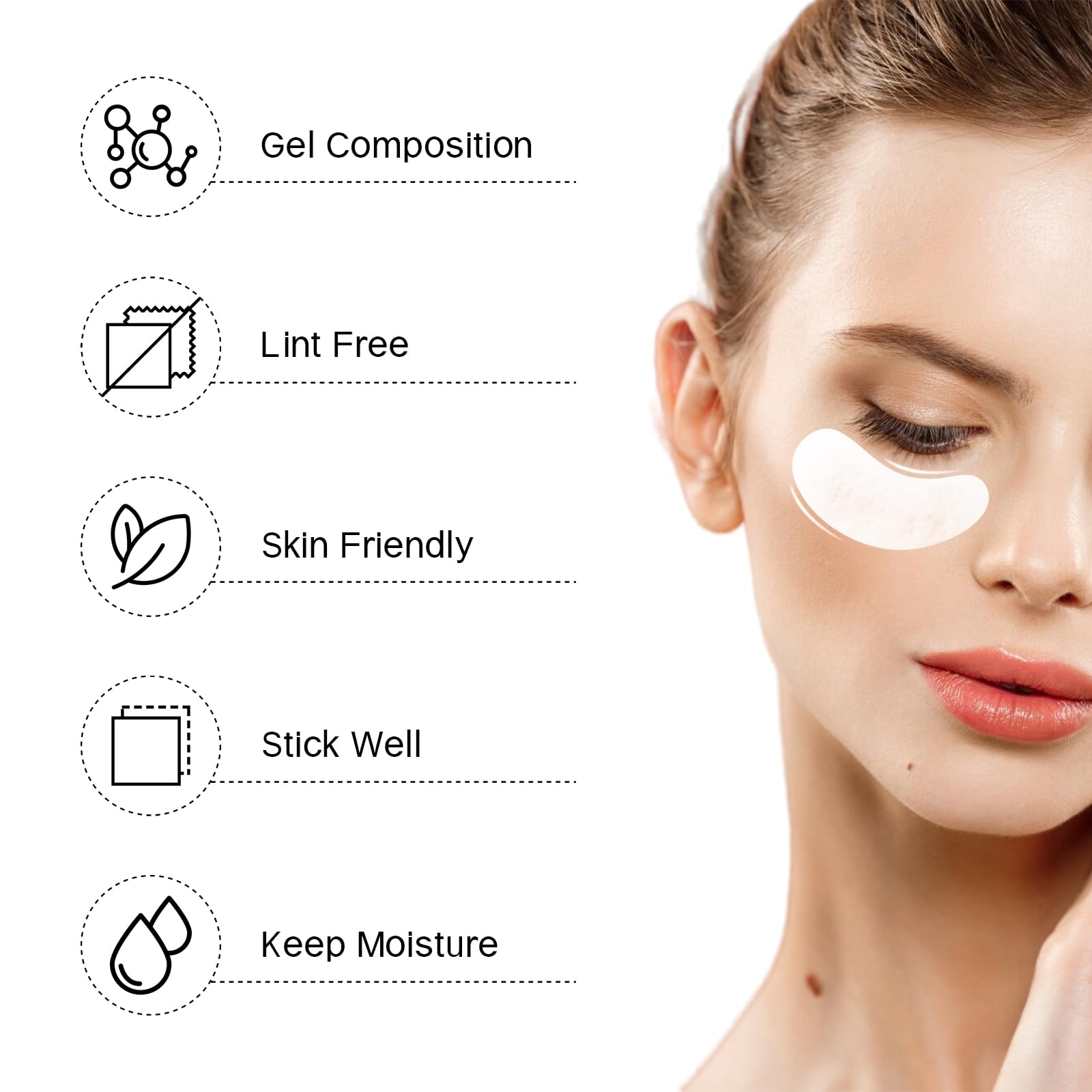 Vaincre lint-free gel eye patches prevent fuzzies for precise lash lifts